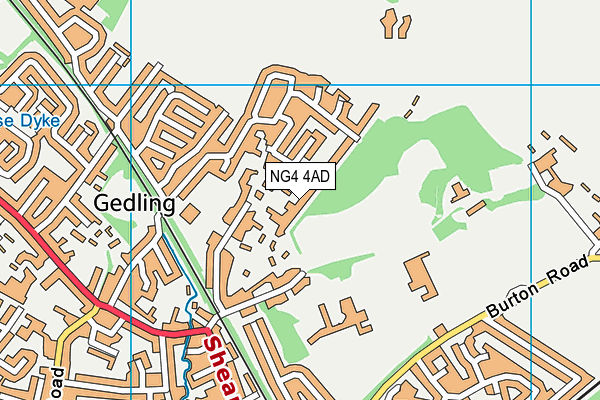 NG4 4AD map - OS VectorMap District (Ordnance Survey)