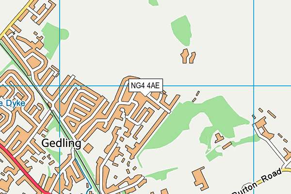 NG4 4AE map - OS VectorMap District (Ordnance Survey)