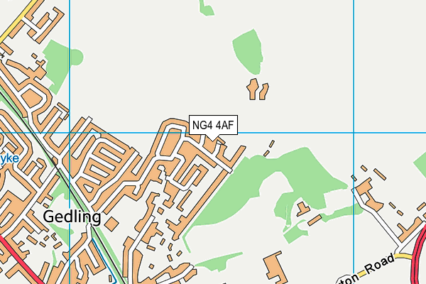 NG4 4AF map - OS VectorMap District (Ordnance Survey)