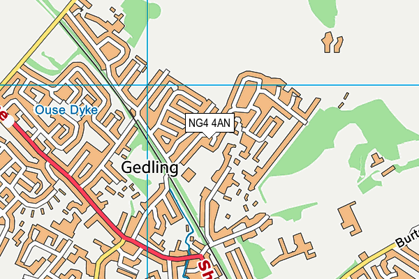 NG4 4AN map - OS VectorMap District (Ordnance Survey)