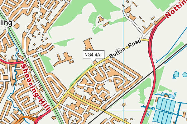 NG4 4AT map - OS VectorMap District (Ordnance Survey)