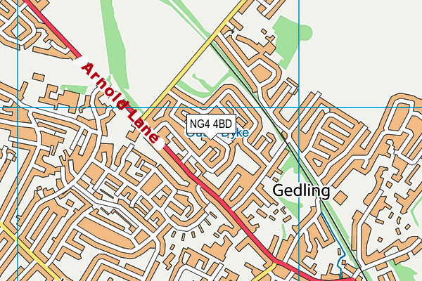 NG4 4BD map - OS VectorMap District (Ordnance Survey)