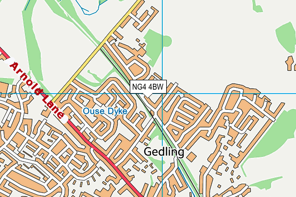 NG4 4BW map - OS VectorMap District (Ordnance Survey)