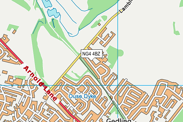 NG4 4BZ map - OS VectorMap District (Ordnance Survey)