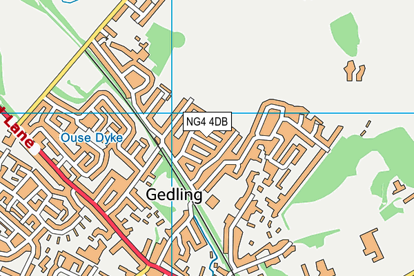 NG4 4DB map - OS VectorMap District (Ordnance Survey)