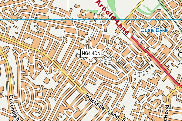 NG4 4DN map - OS VectorMap District (Ordnance Survey)