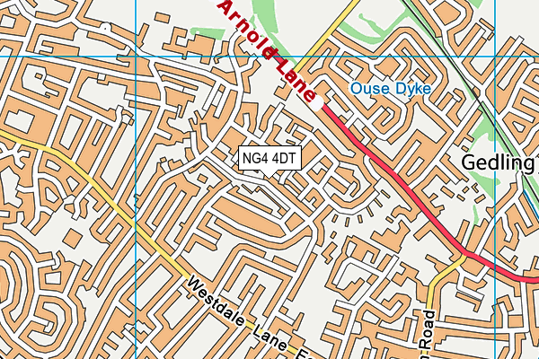 NG4 4DT map - OS VectorMap District (Ordnance Survey)