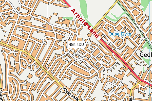 NG4 4DU map - OS VectorMap District (Ordnance Survey)