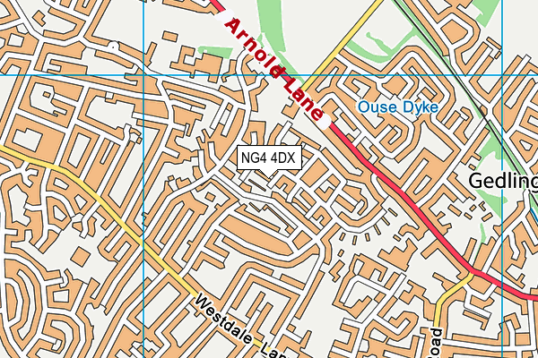 NG4 4DX map - OS VectorMap District (Ordnance Survey)