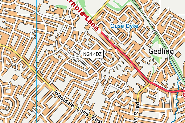 NG4 4DZ map - OS VectorMap District (Ordnance Survey)