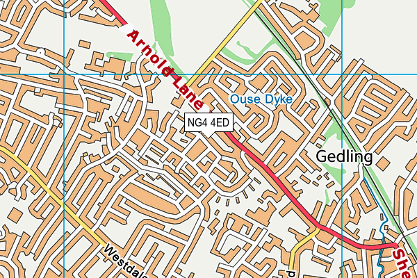 NG4 4ED map - OS VectorMap District (Ordnance Survey)