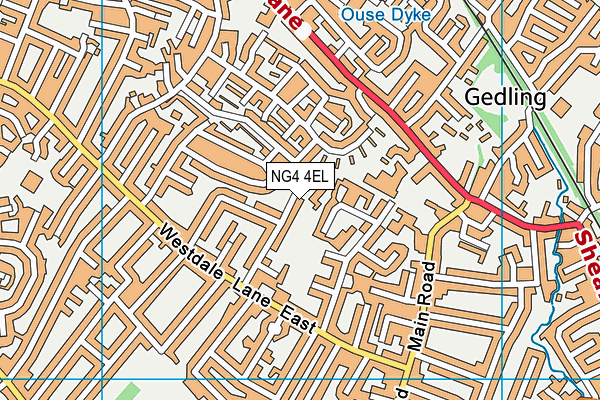 NG4 4EL map - OS VectorMap District (Ordnance Survey)