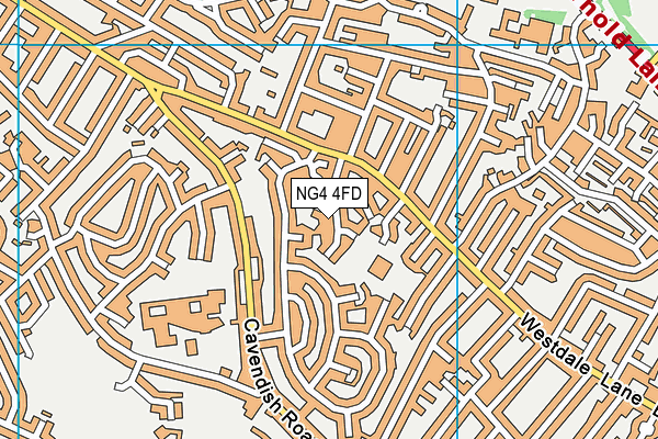 NG4 4FD map - OS VectorMap District (Ordnance Survey)