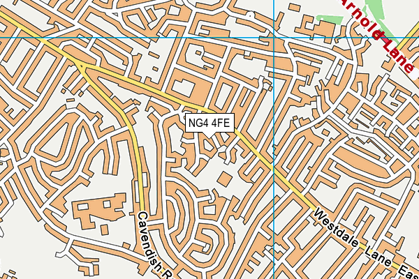 NG4 4FE map - OS VectorMap District (Ordnance Survey)