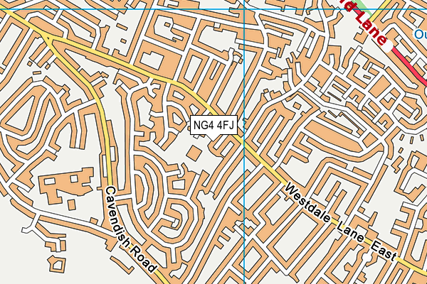 NG4 4FJ map - OS VectorMap District (Ordnance Survey)