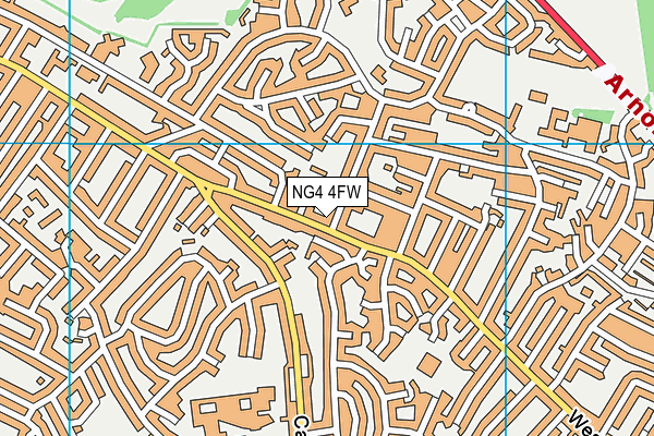 NG4 4FW map - OS VectorMap District (Ordnance Survey)