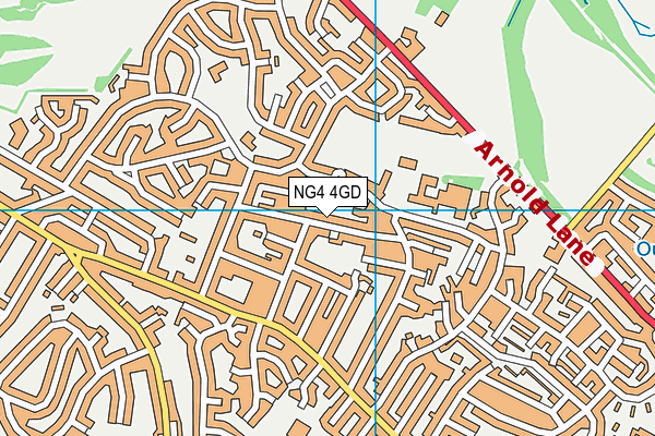 NG4 4GD map - OS VectorMap District (Ordnance Survey)