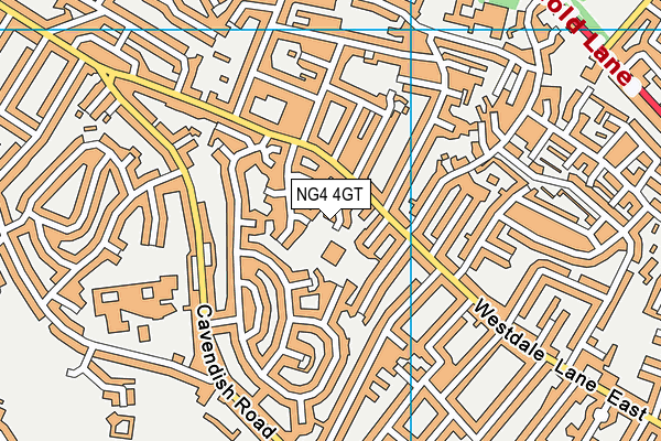 NG4 4GT map - OS VectorMap District (Ordnance Survey)