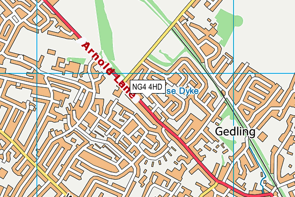 NG4 4HD map - OS VectorMap District (Ordnance Survey)