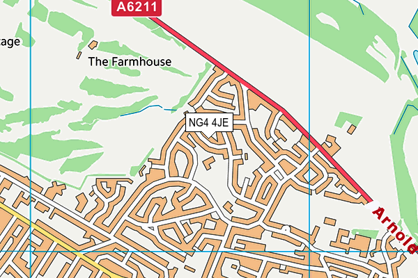 NG4 4JE map - OS VectorMap District (Ordnance Survey)