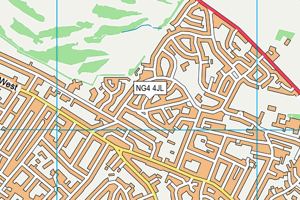 NG4 4JL map - OS VectorMap District (Ordnance Survey)