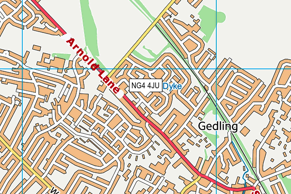 NG4 4JU map - OS VectorMap District (Ordnance Survey)