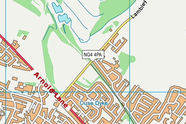 Lambley Lane North map (NG4 4PA) - OS VectorMap District (Ordnance Survey)