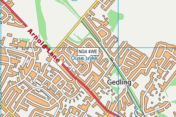 NG4 4WE map - OS VectorMap District (Ordnance Survey)