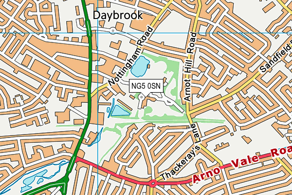 NG5 0SN map - OS VectorMap District (Ordnance Survey)