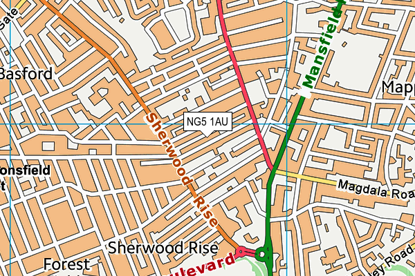 NG5 1AU map - OS VectorMap District (Ordnance Survey)