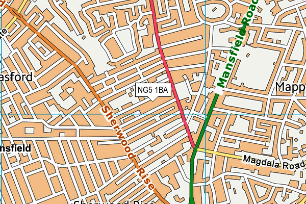 NG5 1BA map - OS VectorMap District (Ordnance Survey)