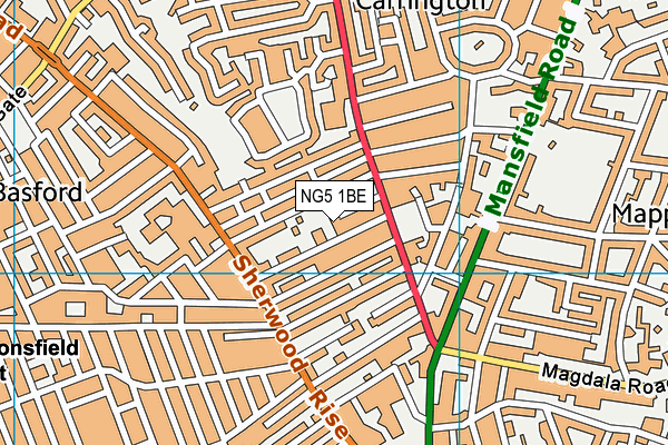 NG5 1BE map - OS VectorMap District (Ordnance Survey)