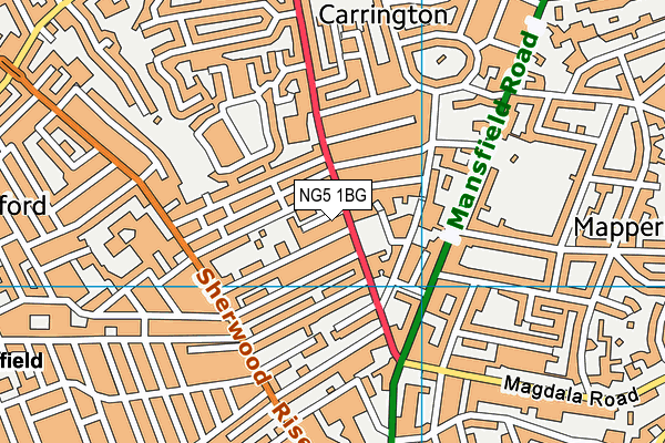 NG5 1BG map - OS VectorMap District (Ordnance Survey)