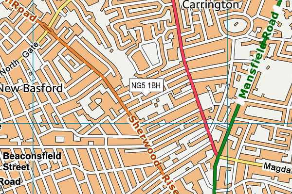 NG5 1BH map - OS VectorMap District (Ordnance Survey)