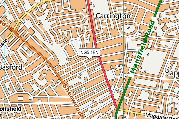NG5 1BN map - OS VectorMap District (Ordnance Survey)