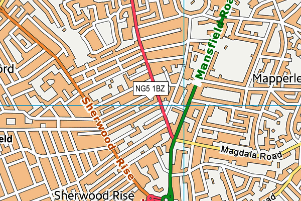 NG5 1BZ map - OS VectorMap District (Ordnance Survey)