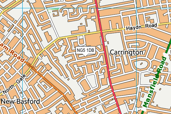 NG5 1DB map - OS VectorMap District (Ordnance Survey)