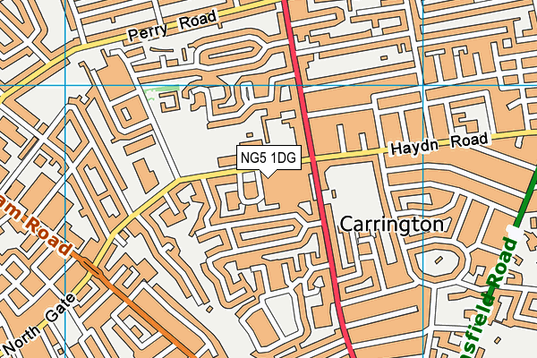 NG5 1DG map - OS VectorMap District (Ordnance Survey)
