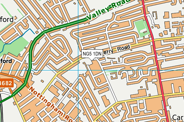 NG5 1DN map - OS VectorMap District (Ordnance Survey)