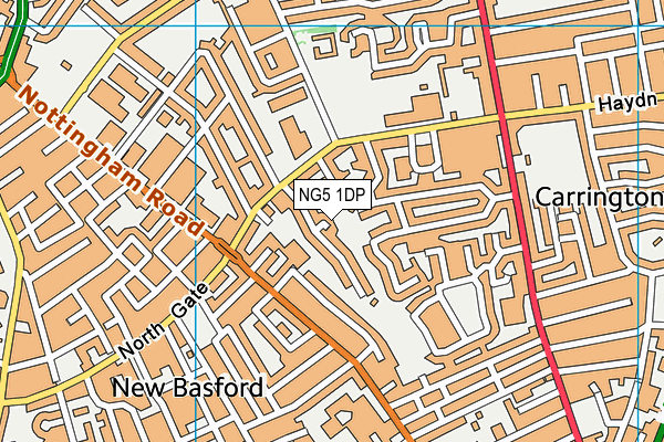 NG5 1DP map - OS VectorMap District (Ordnance Survey)