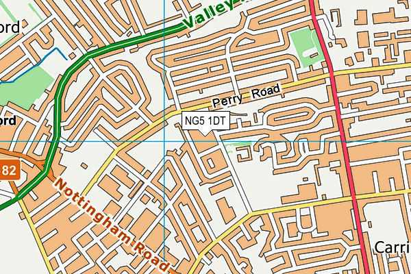 NG5 1DT map - OS VectorMap District (Ordnance Survey)