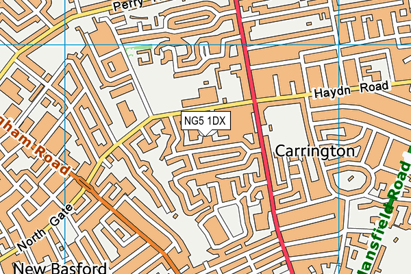 NG5 1DX map - OS VectorMap District (Ordnance Survey)