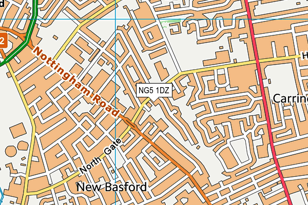 NG5 1DZ map - OS VectorMap District (Ordnance Survey)