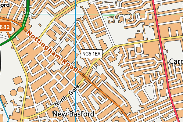 NG5 1EA map - OS VectorMap District (Ordnance Survey)