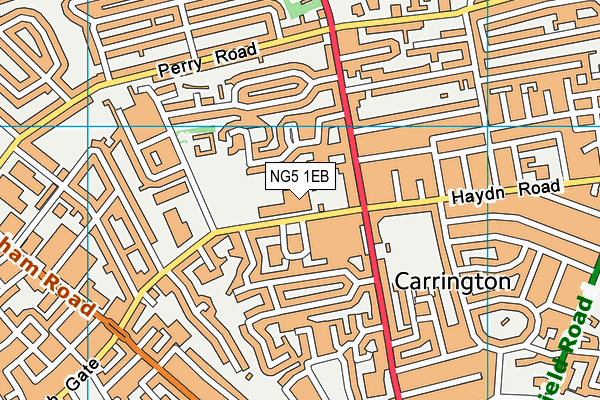 NG5 1EB map - OS VectorMap District (Ordnance Survey)