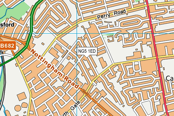 NG5 1ED map - OS VectorMap District (Ordnance Survey)