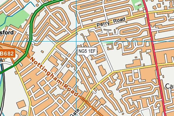 NG5 1EF map - OS VectorMap District (Ordnance Survey)