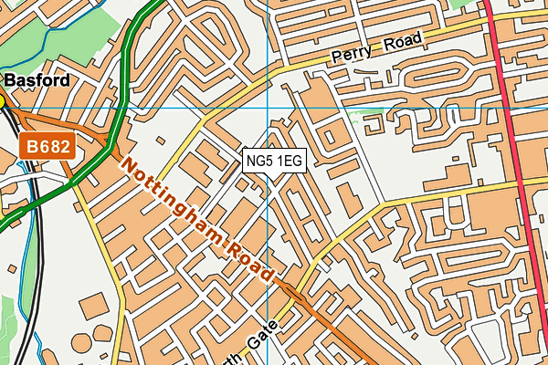 NG5 1EG map - OS VectorMap District (Ordnance Survey)