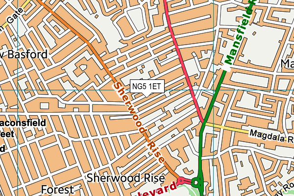 NG5 1ET map - OS VectorMap District (Ordnance Survey)