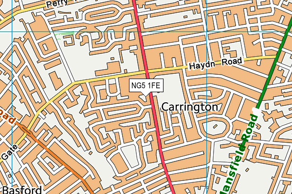 NG5 1FE map - OS VectorMap District (Ordnance Survey)